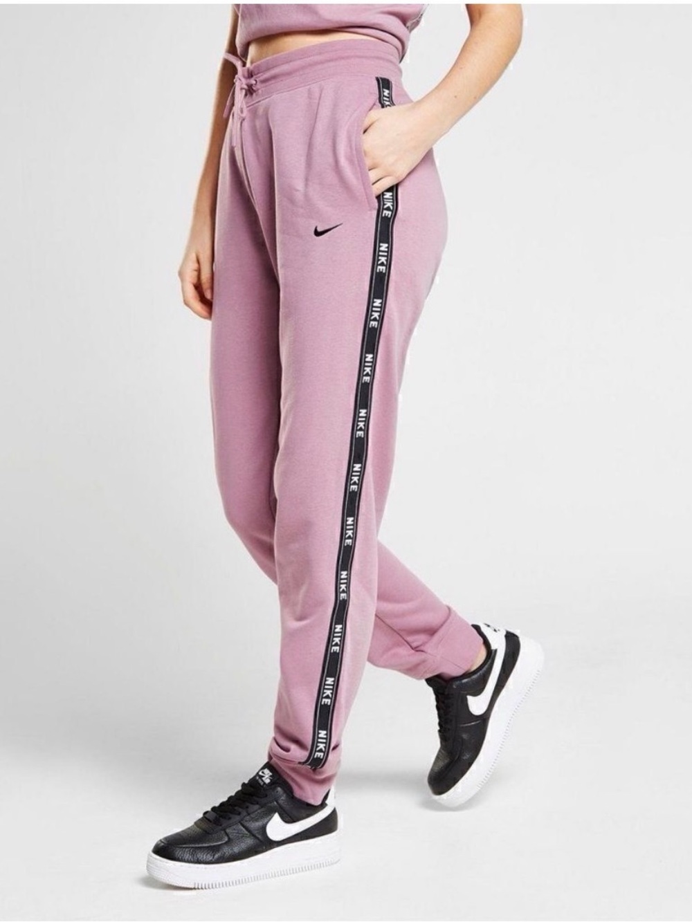 Women’s Pink Nike Tape Collection Drawstring Joggers Size Small